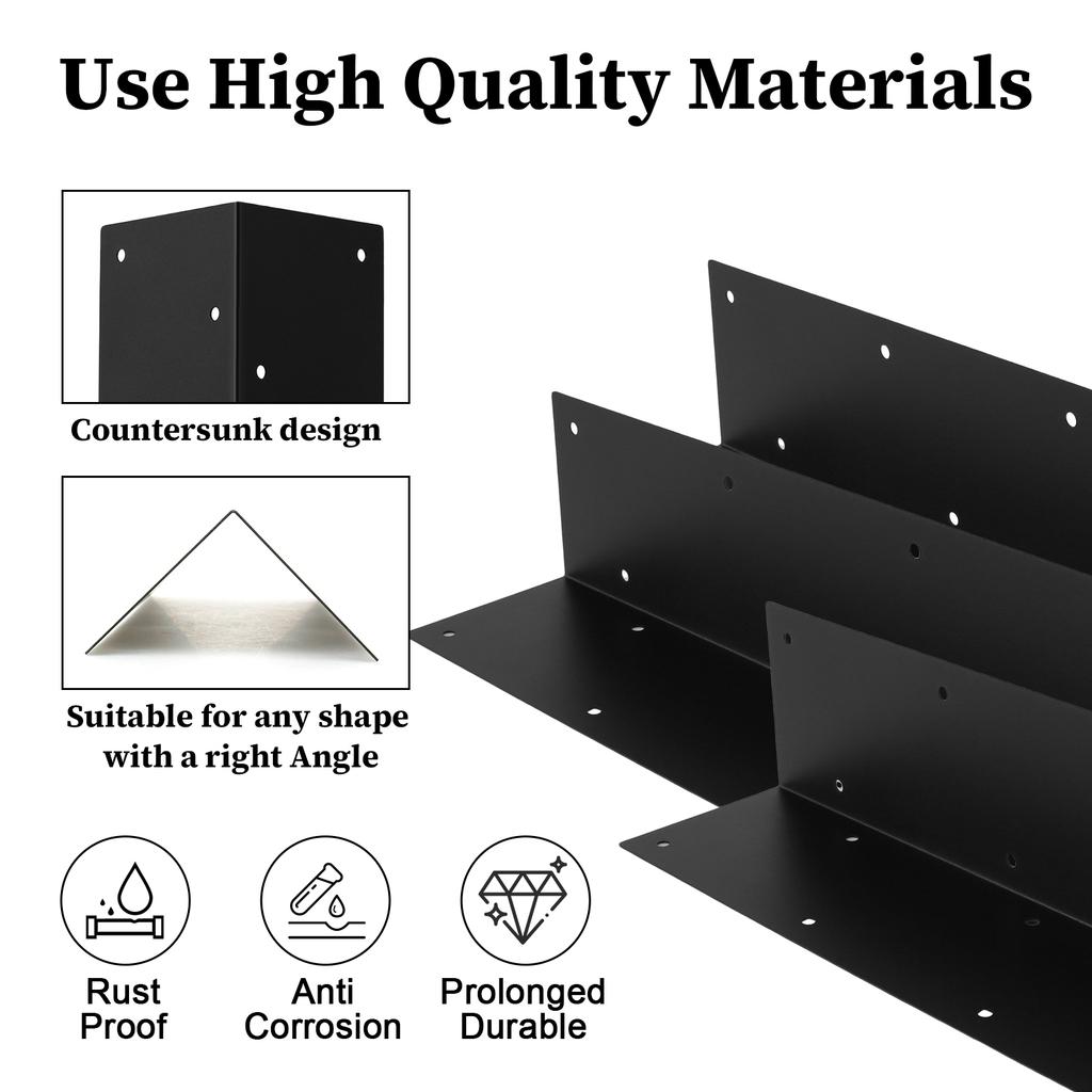 4Pcs Garden Bed Corner Bracket Noise Free Metal Garden Bed Corner Bracket Connector with Screws Rustproof Furniture Right Angle