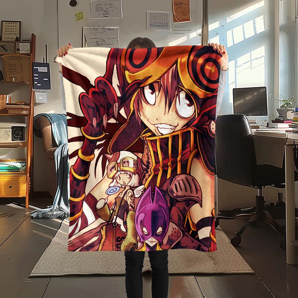 1PC Bakuman Print Flannel Blanket, High quality All Seasons, Home Decor, Warmth and Comfort, Perfect for Christmas Gifts