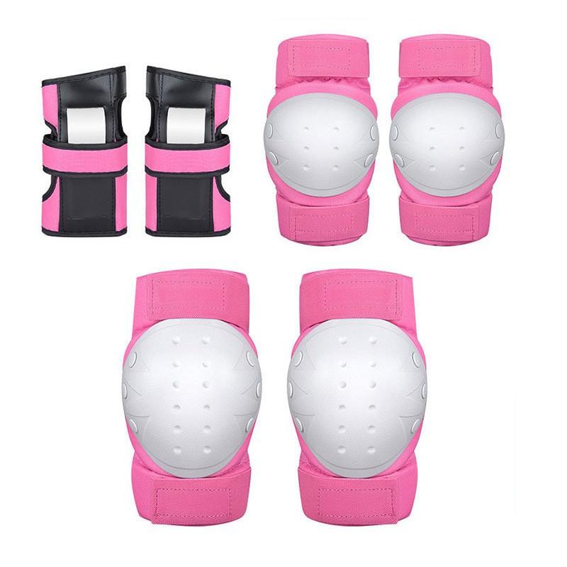 Cycling Protective Gear Set Adults Kids - Knee Elbow Wrist Guards 6-Piece Safety Equipment Bike Skateboard Scooter
