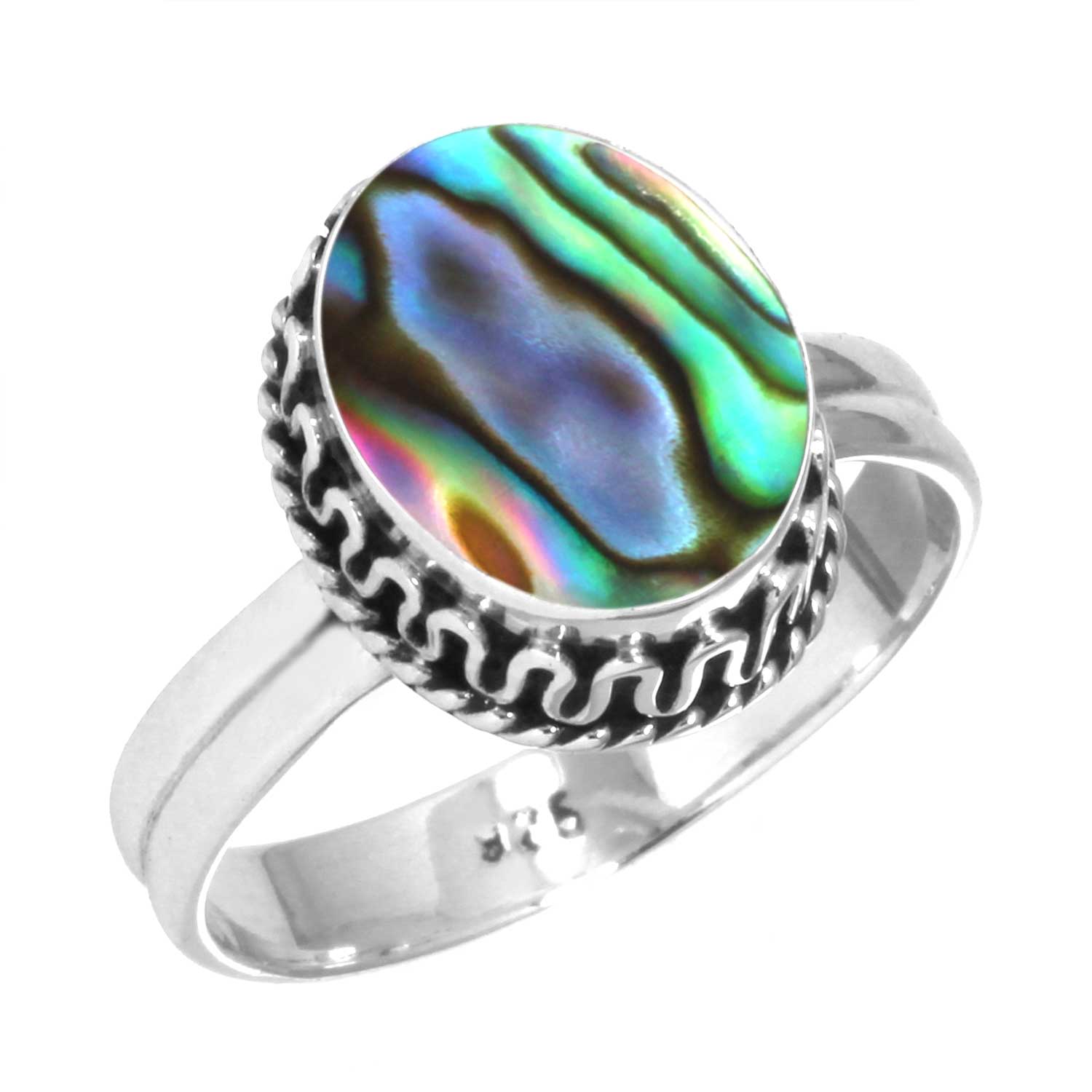 

Кольцо из стерлингового серебра 925 пробы с драгоценными камнями, ювелирные изделия ручной работы, рождественский подарок, аквамариновый халцедон, ракушка-ушка, синий солнечный камень, лабрадорит, пренит 7