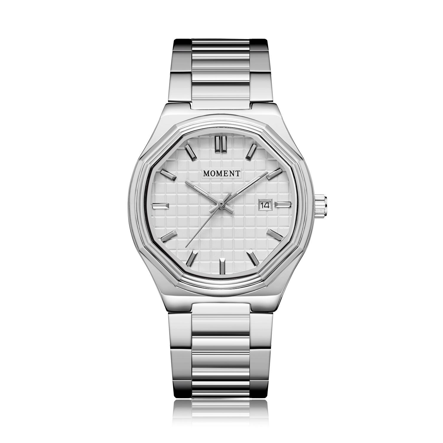 

Модные мужские часы с трехмерным календарем и кварцевыми часами на стальном браслете