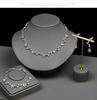 Cross-Border Light Luxury Jewelry: Diamond Leaf Necklace, Earrings & Bracelet Set (4-Piece Bridal Accessories)