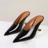Pointed Toe Women Slippers Shoes Designer Wedges High Heels Mule Size:35 42