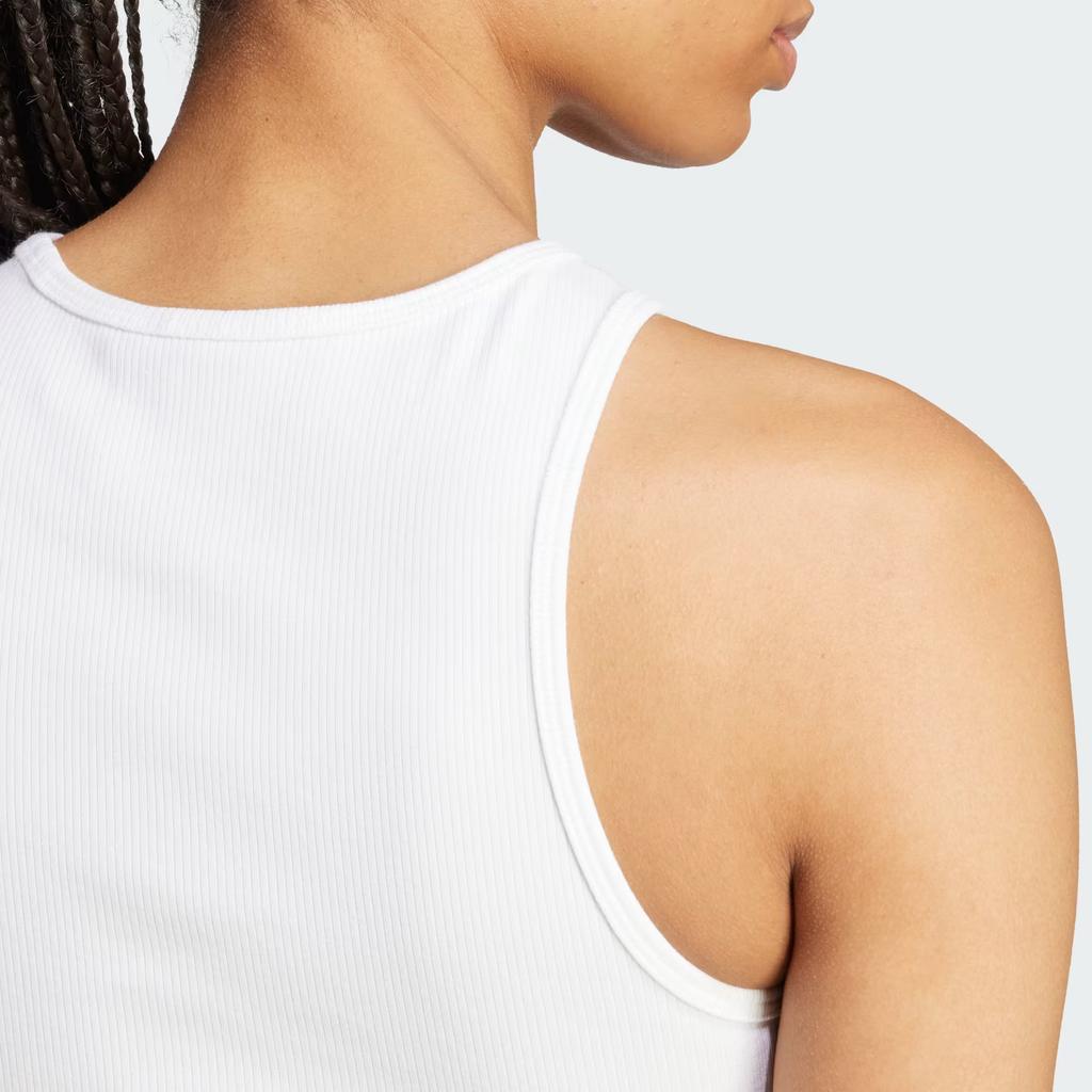 Adidas Originals Slim Fit Round Neck Fashion Pullover Vest Women Tops White KA2689