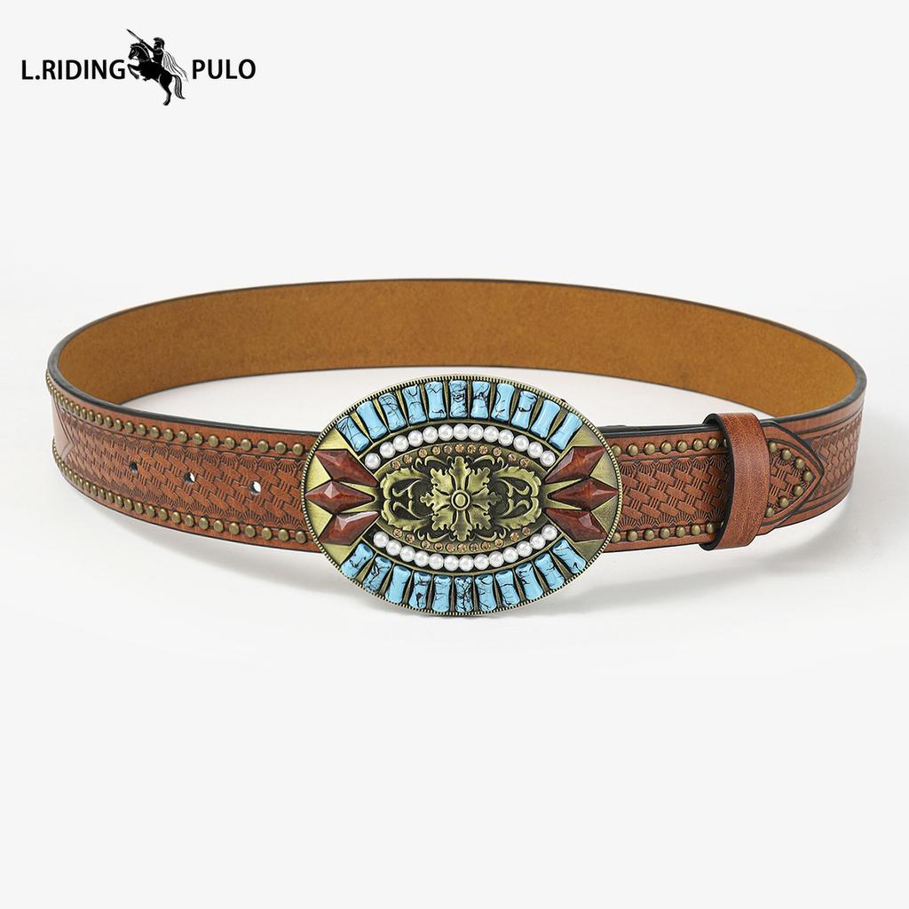 Bohemian Ethnic Style Belt Women's Fashion Retro Pattern Belt Men's High-end Women's Belt