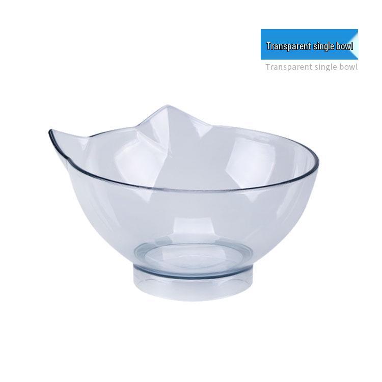 Ergonomic Elevated Pet Bowl with Inclined Transparent Cat Head Design