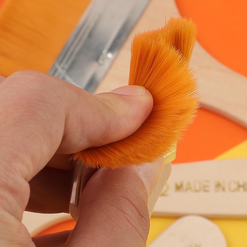 Yellow Nylon Bristle Small Brush Set for Oil Painting