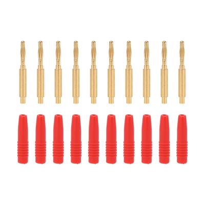 10pcs Banana Plugs Gold Plated 2mm Male Connector Insulated Metal Plugs with Housing for Testing Equipment