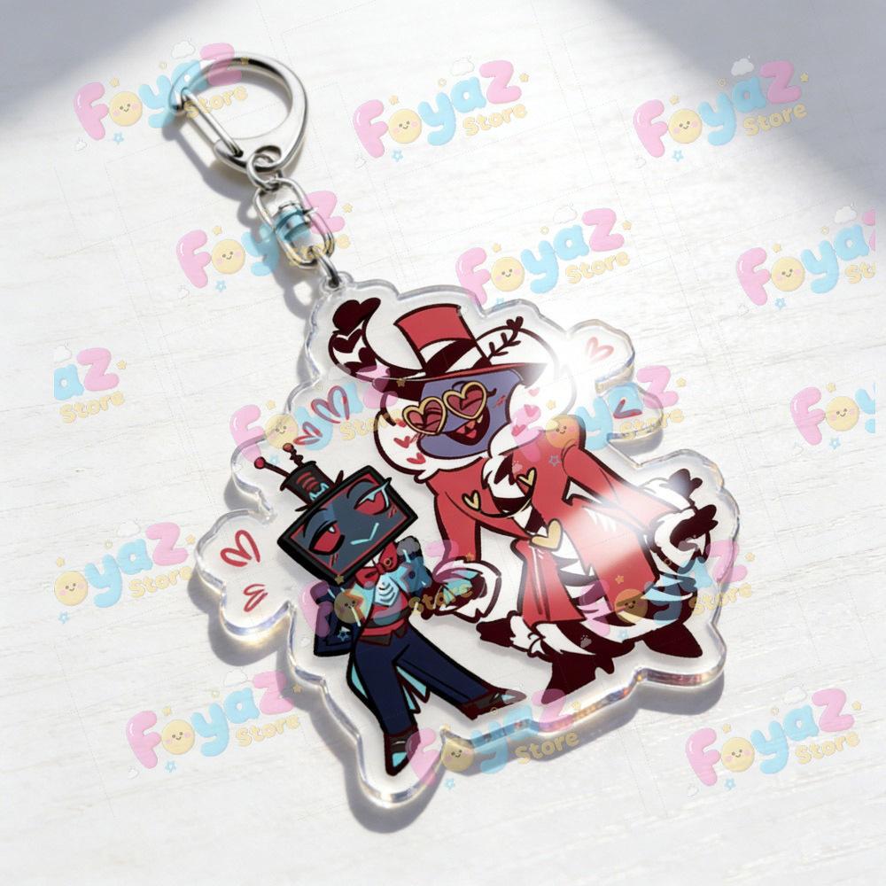 Cool Cartoon Chibi Alastor Vox Keychain Vox Fan Gift Vox Standee