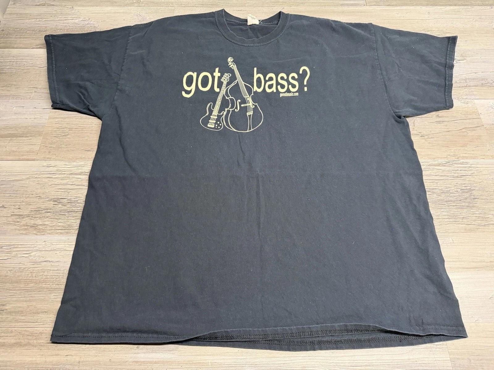 Funny Guitar T-Shirt Got Bass Musician Gift Guitar Player Humor Tee 2XL Black L