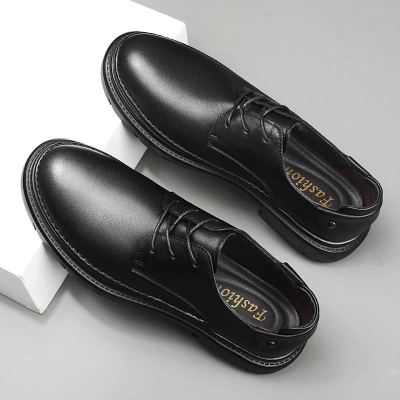 Mode Herrskor i Äkta Läder Brittisk Stil Herr Oxfords Skor Casual Snörskor Formella Affärsskor Bröllopsklädsel Skor