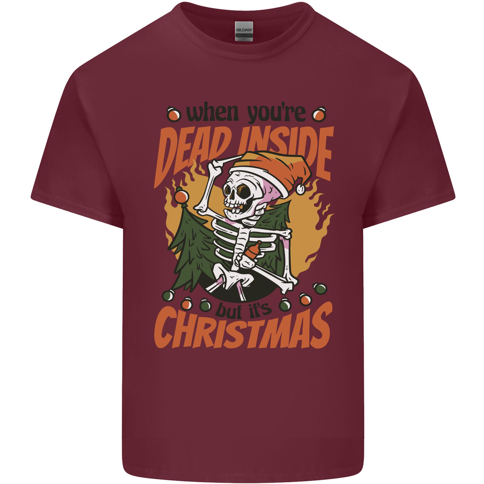 Dead Inside at Christmas Xmas Skull Unisexs Light Cotton TShirt S