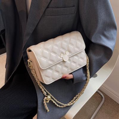 Baobao Damestas 2023 Nieuwe Eenvoudige en Veelzijdige Lingge Chain Eén Schouder Crossbody Tas Kleine Vierkante Tas
