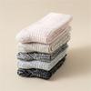Women Casual Faux Wool Ribbed Knit Crew Socks Winter Thermal Warm Thickened Middle Tube Socks Home Slipper Socks Hosiery