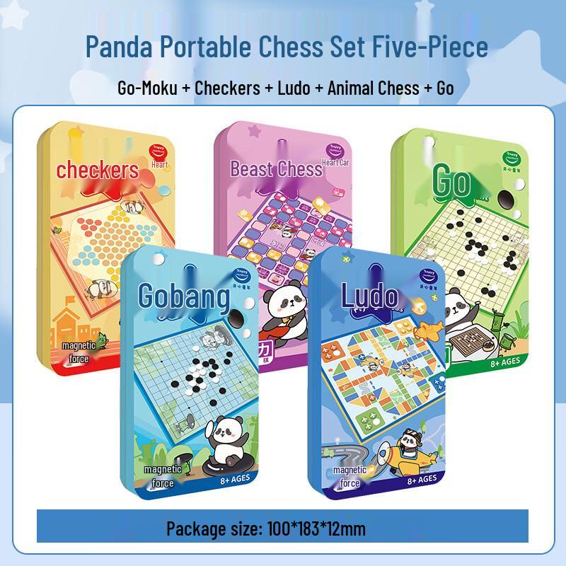Magnetic 5-in-1 Board Game Set