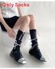 Ballet Ribbon Butterfly Knot Stockings With Mesh Knit For Spring Teen Girls