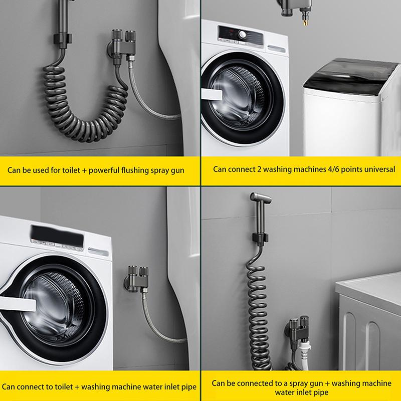 1 Satz Spezial Schnalle Wasserdüsenanschluss Trommel Automatisch 4 Punkte Vollkupfer Waschmaschinenhahn Automatisches Wasserventil