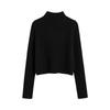 Longmei Women's Ribbed Wool Knit Sweater, Half-High Neck, Long Sleeve, 2026 Autumn/Winter Collection.