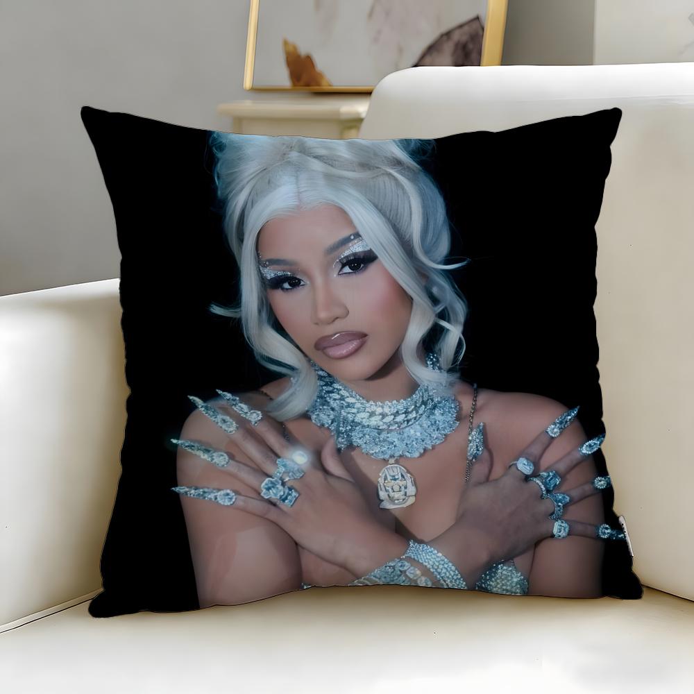 rap artist Cardi B Cushion Cover Soft EasyWash Pillow Case Versatile for Couch Bed Travel and Office