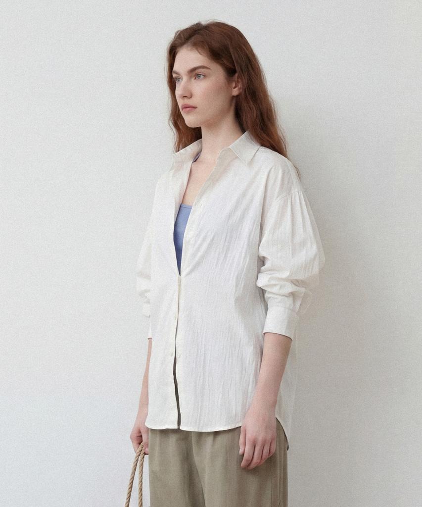 Seutaetigbeullum Oversized Crispy Touch Shirt (White)