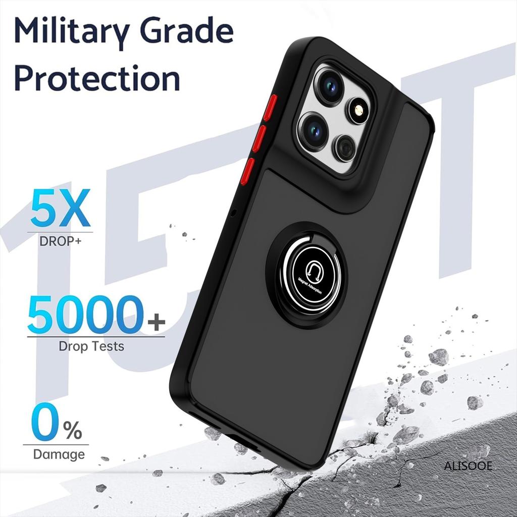 Shockproof Funda for Motorola Edge 50 Neo Fusion 50 Ultra Case Translucent Matte Ring Stand Capa for Moto Edge 50 Pro Cover