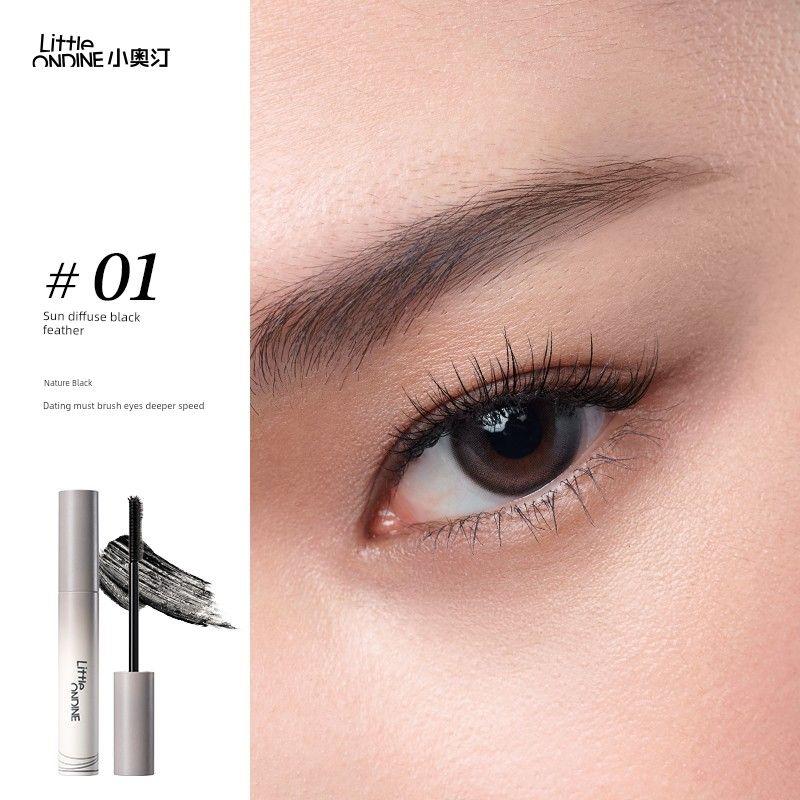 

[New Arrival] Little Aoting Black Fan Mascara Thick Curl Long-Lasting Hair-Styling Waterproof Sweat-Proof Not Smudge 01# day diffuse black feather