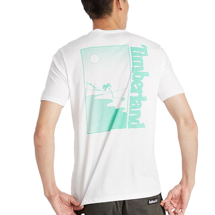 Timberland Back Print Short Sleeve Crew Neck T-Shirt Men Tops White A2B78100