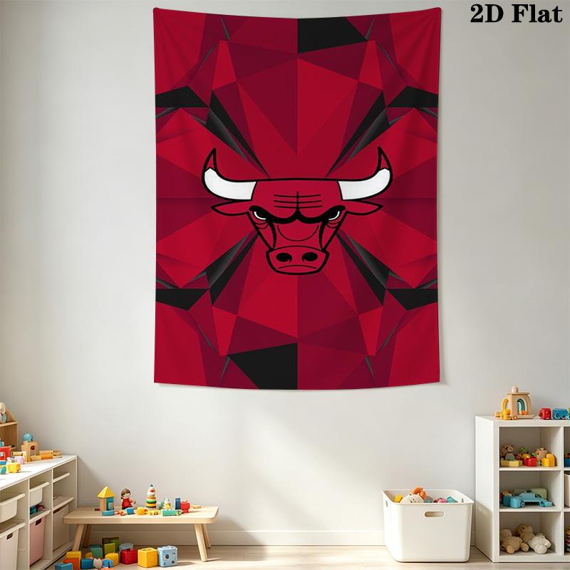 Bulls Team Background Threepiece Set 1 Duvet Cover 2 Pillowcase Without Core Duvet Cover And Pillowcase Soft And Comfortable Bedding Set
