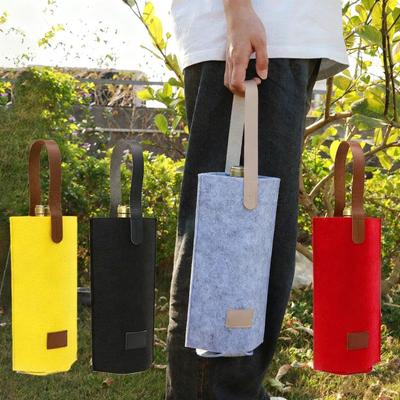 1PC Wine Bag Felt Single Bottle Insulated Tote Bottle Wine Carrier Bag Padded Wine Cooler Gift for Wine Lovers or Wedding