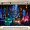 Large Fantasy Crystal Cave Tapestry Wall Hanging Decor Backdrop Polyester Prints for Home Room Party Mystical Artwork