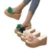 Women Platform Slippers 2025 Summer New Wedges Sandals Fashion Flower Women Shoes High Heel Slippers Women Zapatos De Mujer