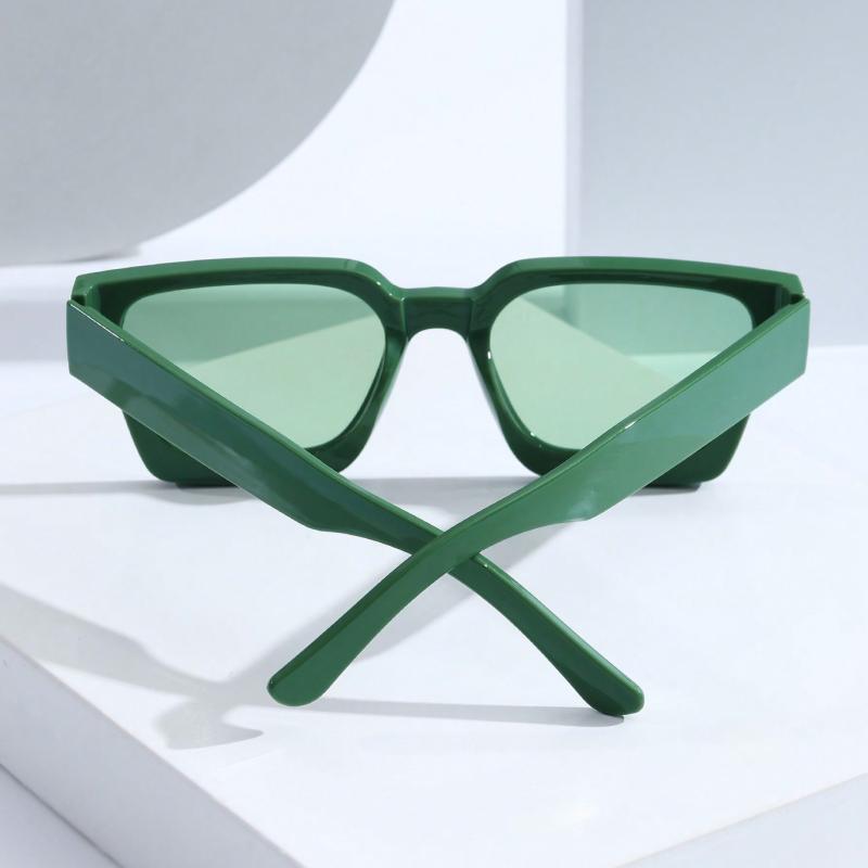 1pc Men Green Plastic Modern Simple Style Fashion Glasses For Daily Life Street-Photography Musical Festival Vacation Outfits Decoration