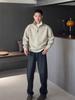 Hong Kong Style Solid Color Fleece Half-Zip Polo Shirt - Men's Retro Loose Casual Hoodie