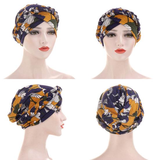 Elastic Women Tie Dye Braid Muslim Turban Hat Hijab Cap Hair Scarf Headwear