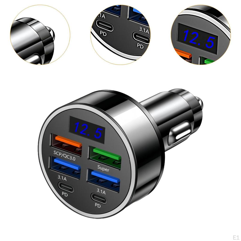 USB Outlet Car Charger 4 USB+2 PD Phone for 12V 24V Truck