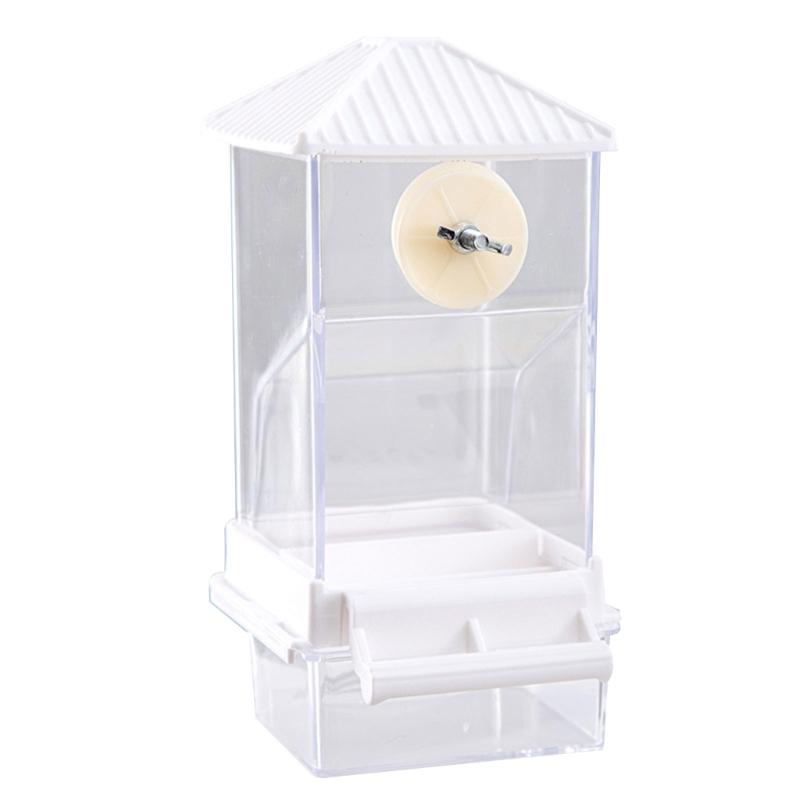 Automatic Bird Food Dispenser Container Hanging Parrots Feeder for Parakeets and Small Bird with Transparent Design