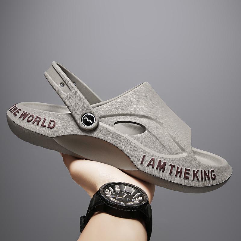 Slippers men's summer new outer wear thick-soled deodorant non-slip wear-resistant men's two wear shit-stepping Kanye sandals