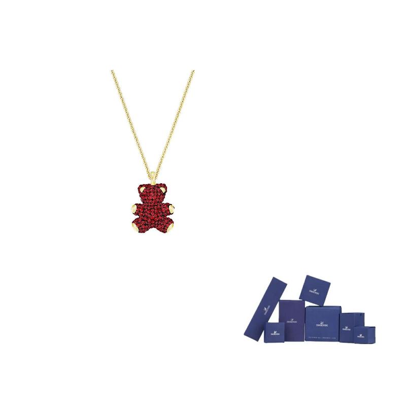Swarovski Teddy Crystal, Gold Plated Necklaces Womens F-Original brand box
