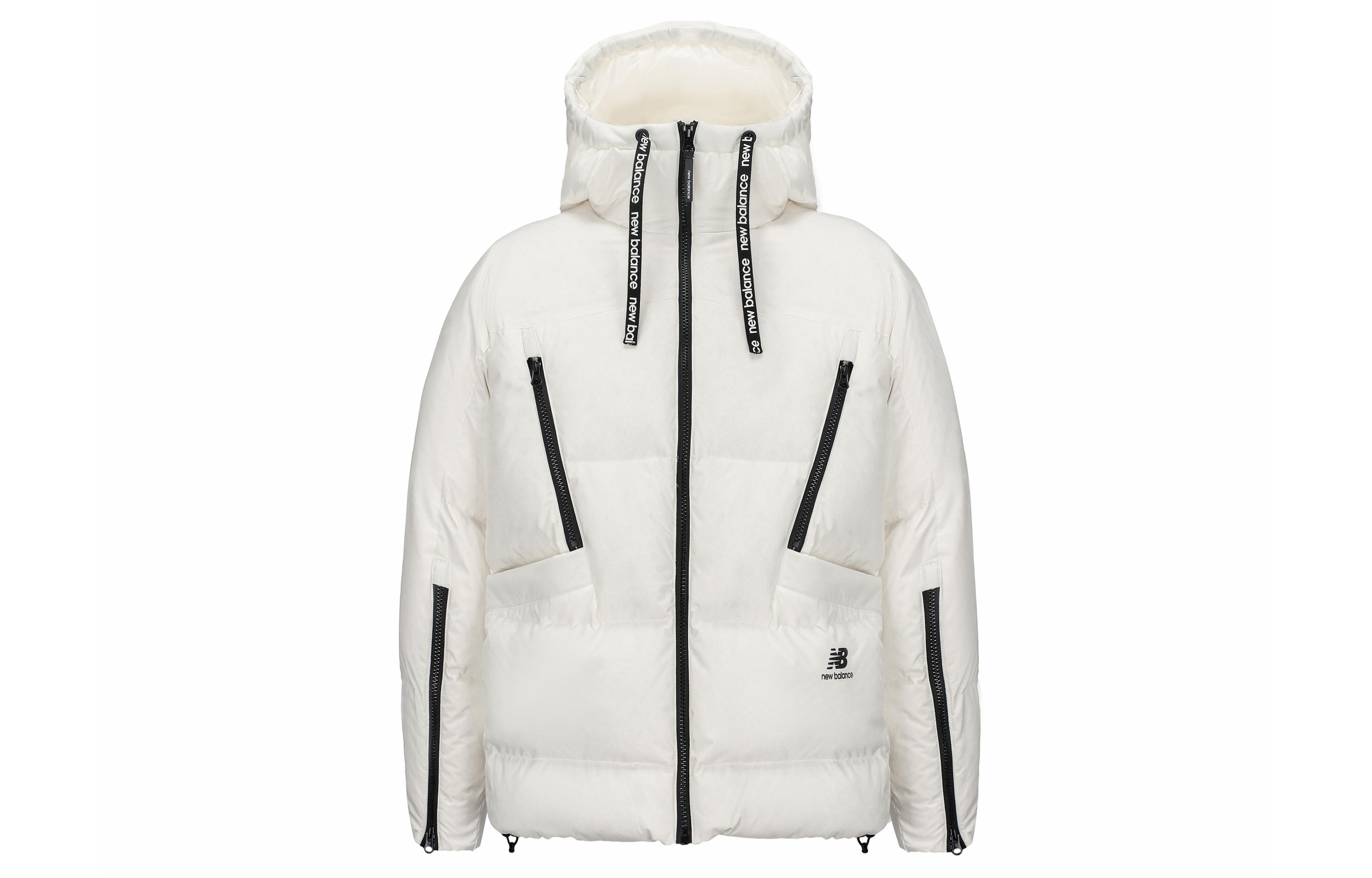 New Balance Down Jackets Women s Ivory Hooded Moderate Other AWJ14361-NMC L