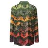 Women's Summer Fashion Casual  Printed V-Neck Long Sleeve Shirt Top
