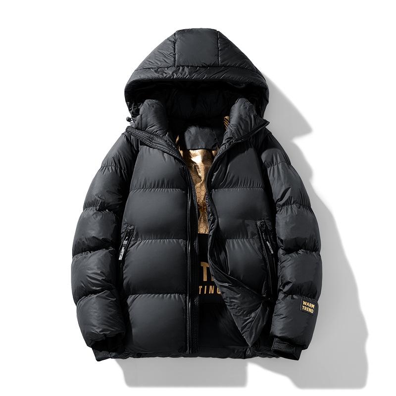 

Черный и золотой унисекс белый пуховик с капюшоном: Ветрозащитная, теплая, повседневная и стильная модель для зимы. Extra Large чёрный