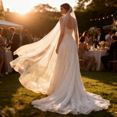 Bridal Veil with Hair Comb Double Layer Long Style Scalp-friendly Wedding Veil Soft Drooping Bridal Veil