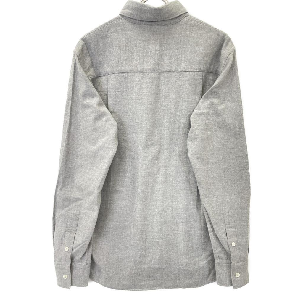 WJK Gray Cotton Heart Logo Button-Down Long Sleeve Shirt tops L grayUsed