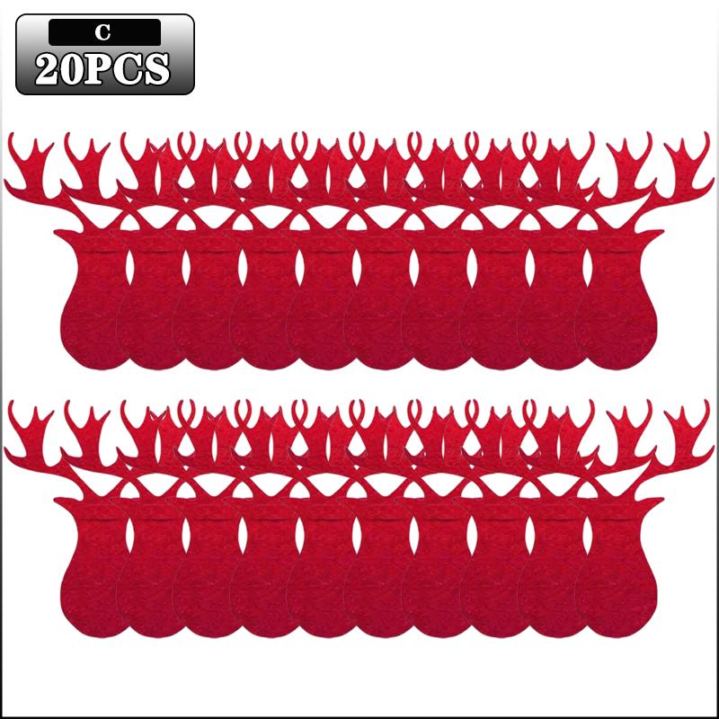 Weihnachtsbaum Besteckhalter Filz Gabel Löffel Tasche Set Festlicher Besteckorganisator für Weihnachtsessen Party Tischdekoration