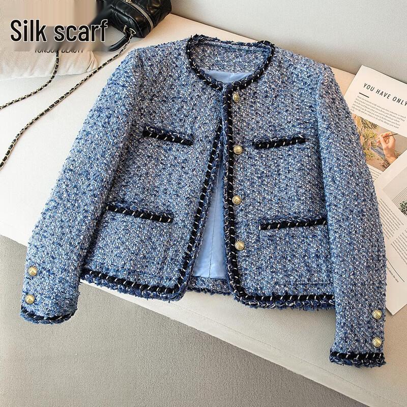 Women s Little Fragrance Style Wool Blend Knitted Short Jacket XL