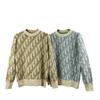 European Trend DI Unisex Letter Jacquard Knit Sweater - Casual Long-Sleeve Round Neck