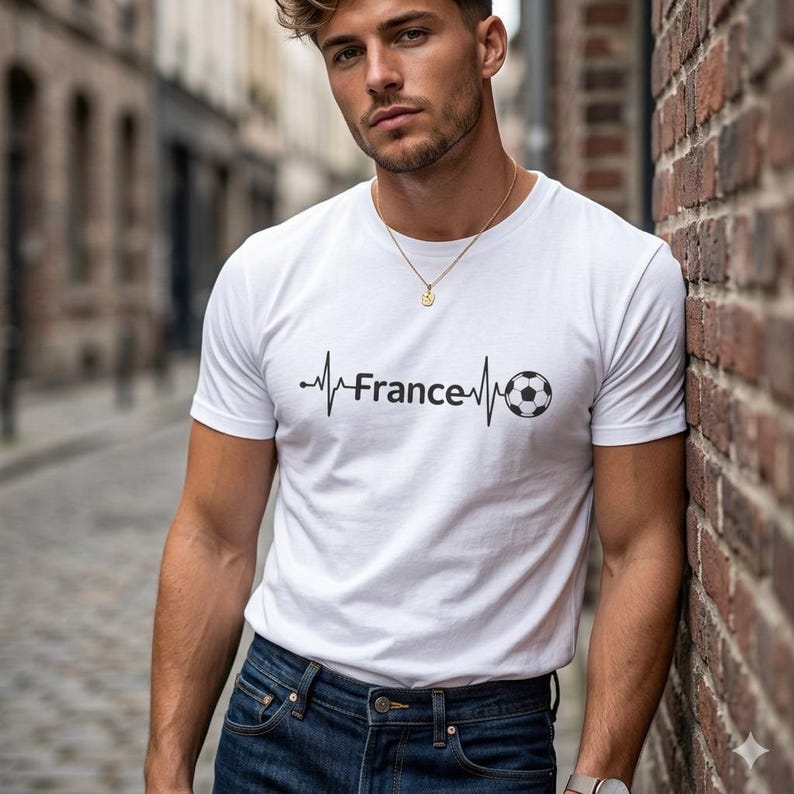 France Heartbeat Soccer Shirt 2026 | French Football Fan Tee | World Cup Supporter Gift | France National Team Match Day T-Shirt L