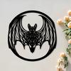 1pc Gothic Bat Witch Iron Wall Art Metal Sculpture Indoor Outdoor Patio Halloween Christmas Holiday Decor Gift