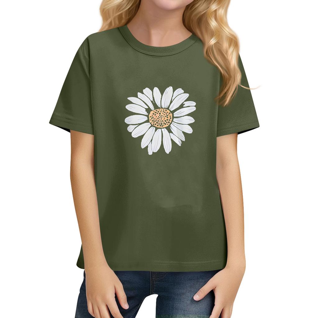 Children's Daily Casual Short-sleeved Color Tops T-shirt