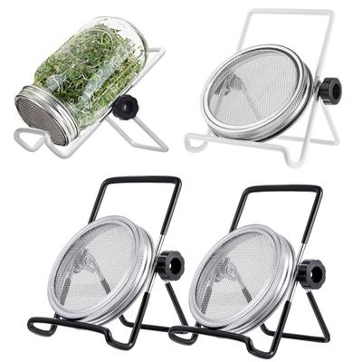 Mason Jar Halter Schräg Stabil Verstellbar Anti-Tropf Anti-Rutsch Fixiert Edelstahl Mason Jar Sprossenglas Halter Haushaltswaren